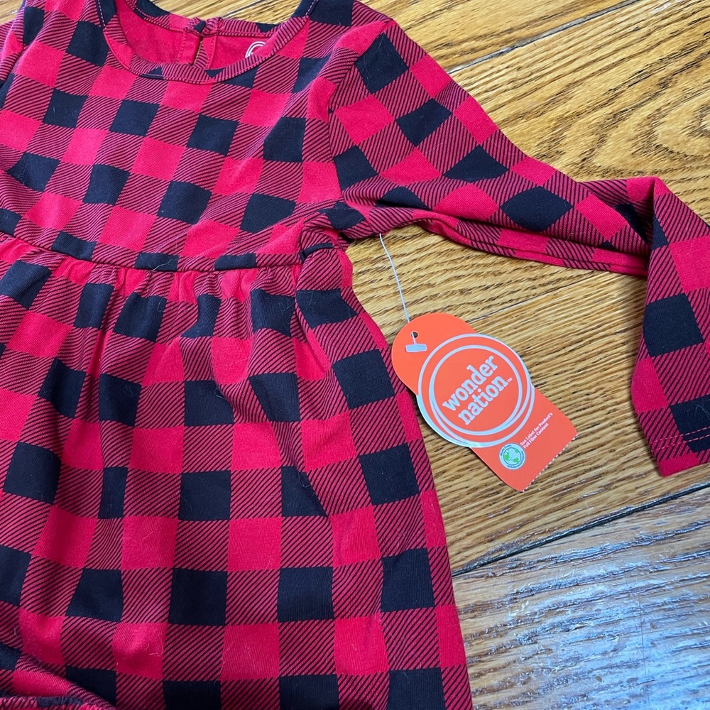 Wonder Nations Buffalo plaid dress with panties.  Size 24 months.  NWT - Picture 3 of 6